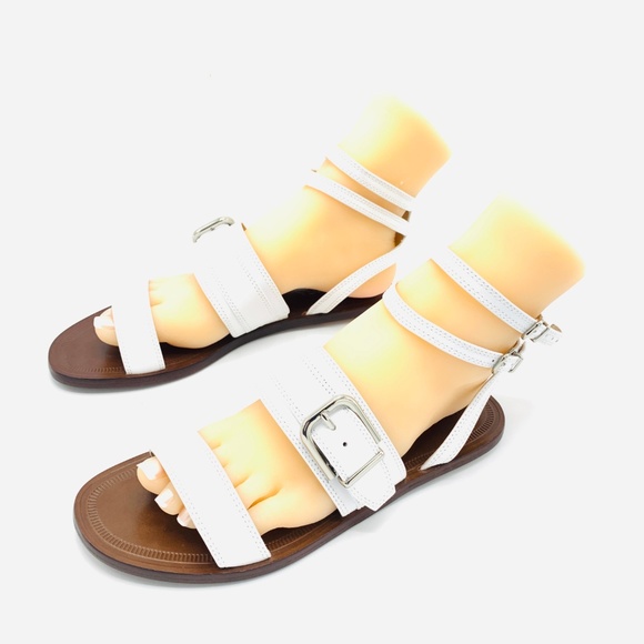 Via Spiga Sedana White Leather Sandals Sz 9M - Picture 4 of 6